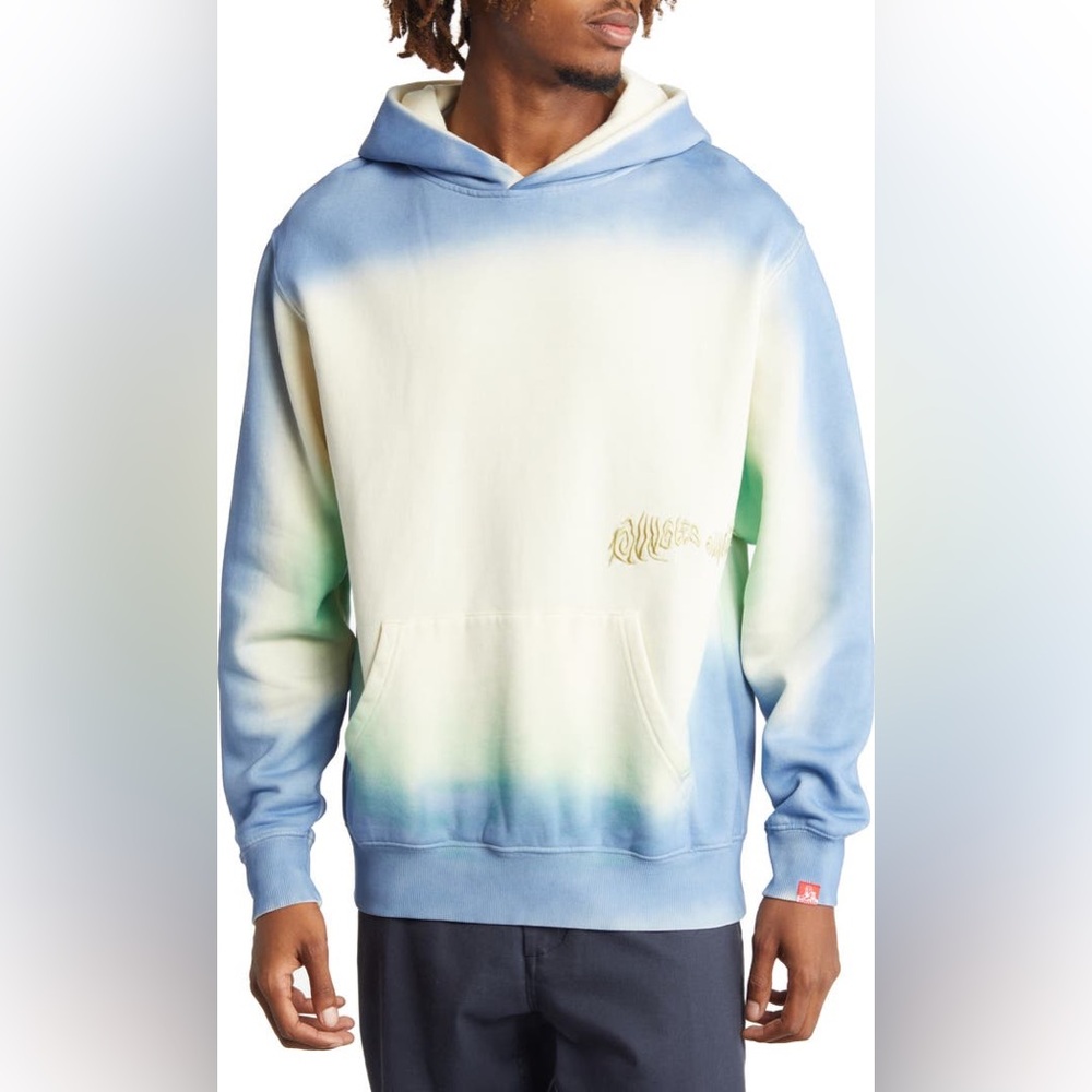 JUNGLES SPRAY DYED HOODIE (BIRCH BLUE GREEN)